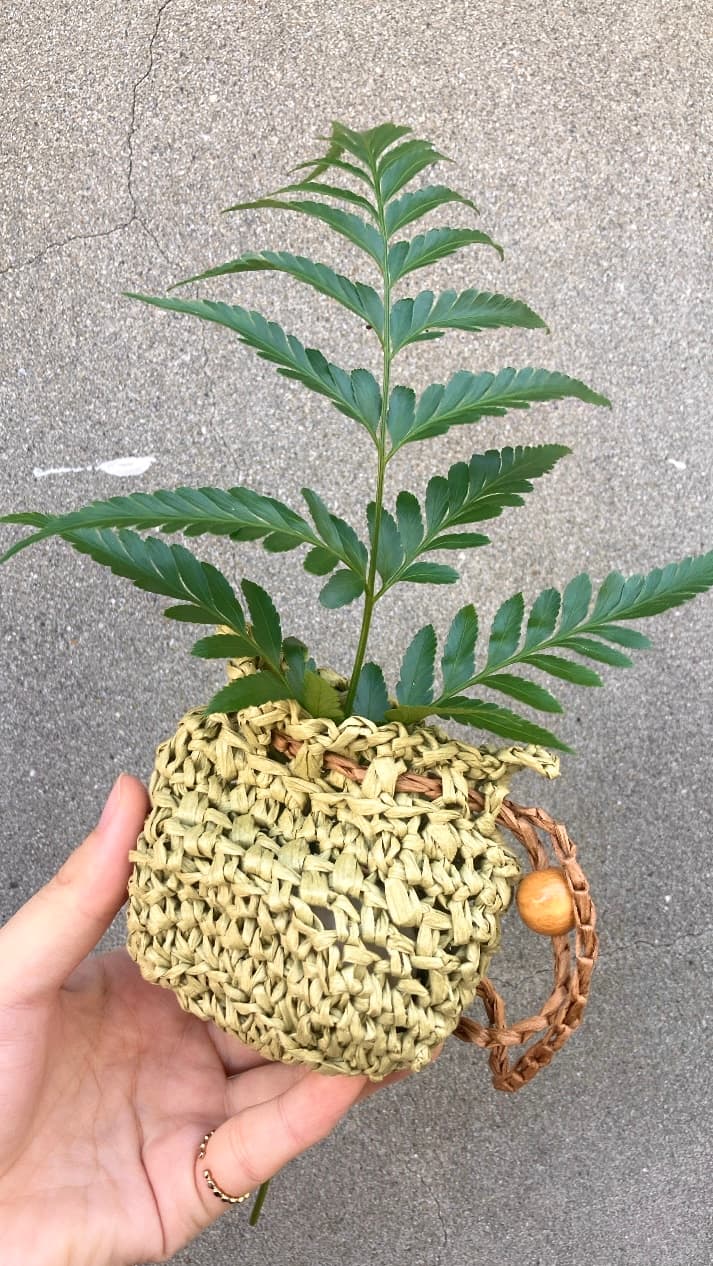 艾草入夏｜手織編物 ⎯ 紙編擴香香包 06/13